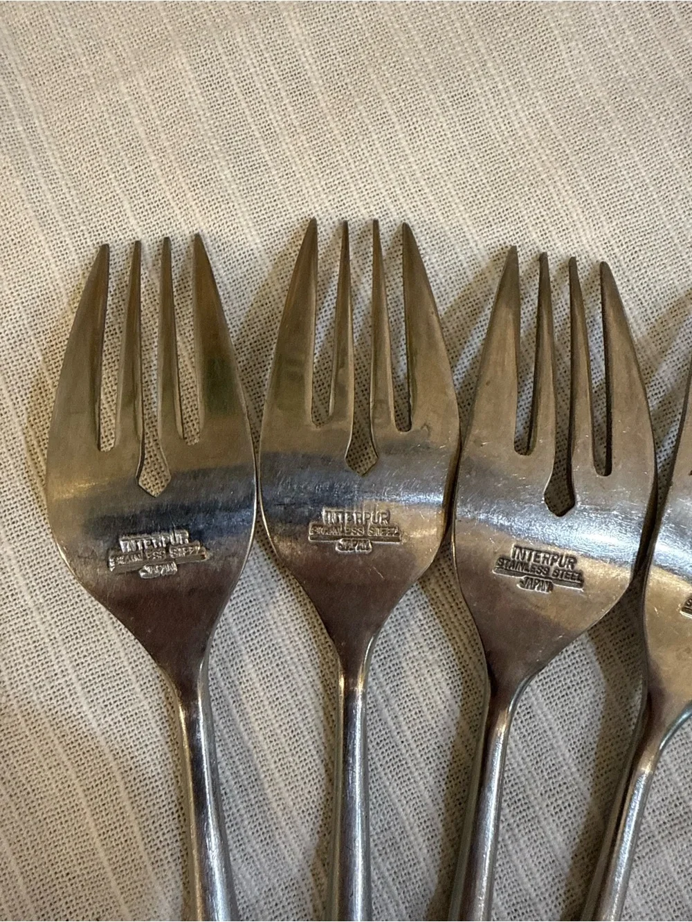 Interpur Japan MCM INR2 Salad Forks Hearts Scrolls Wood Handles Set of 6